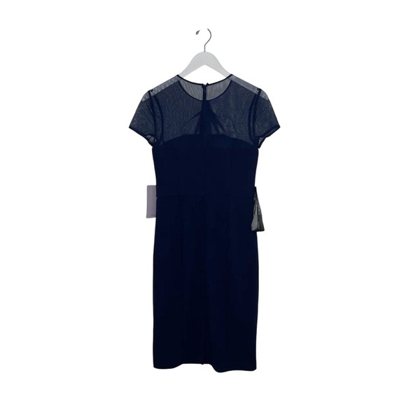 JS Collections Blue Illusion Sheath Cocktail Dress Size 2 NWT - Picture 4 of 4